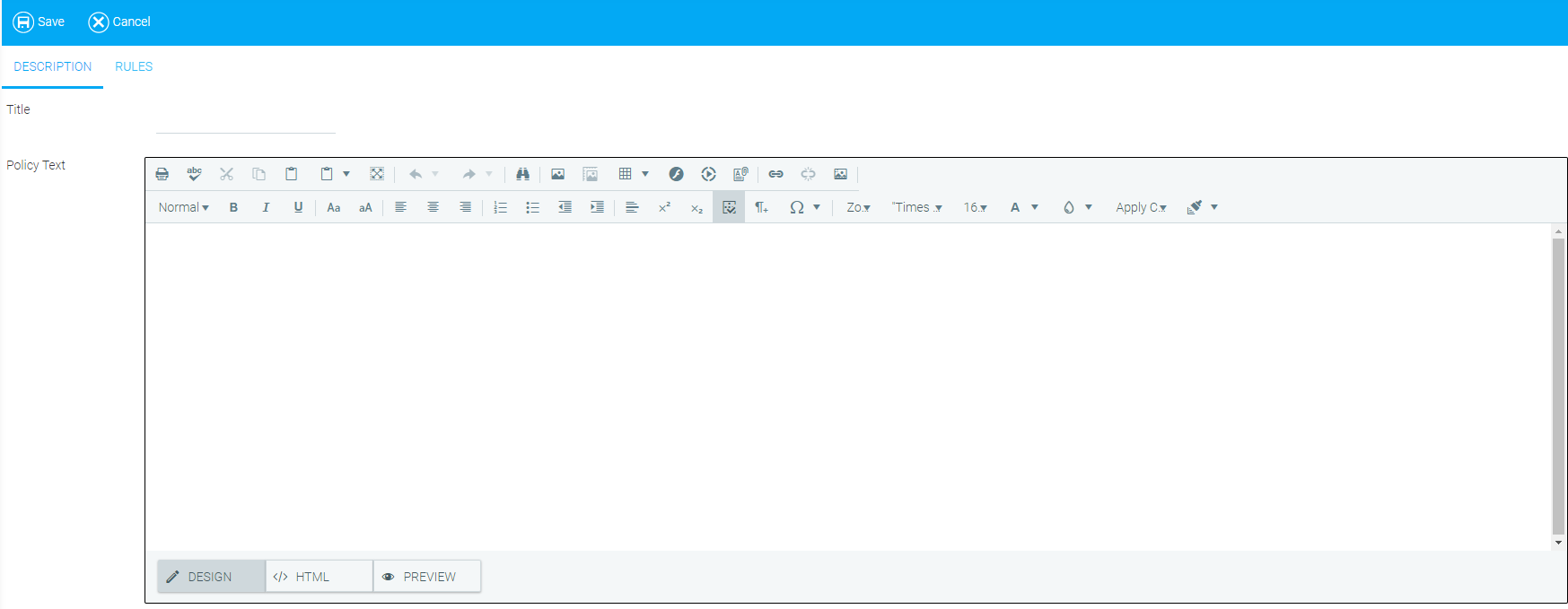 Adding a Cancellation Policy
